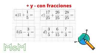 Suma y resta de fracciones con diferente denominador Mica [upl. by Ennairb]