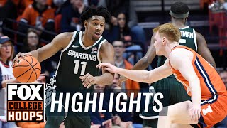 Michigan State Spartans vs Illinois Fighting Illini Highlights  CBB on FOX [upl. by Cheshire]