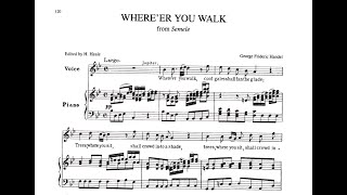 Whereer you walk  Händel Bb major  High Voice Piano accompaniment [upl. by Uranie]