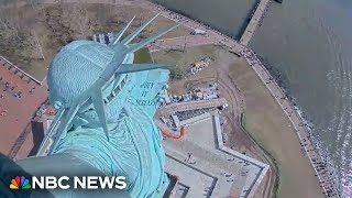 Video shows Statue of Liberty shaking during earthquake in New York [upl. by Marcille610]