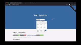 React Datepicker  Part 1 Basic Datepicker [upl. by Mercy]