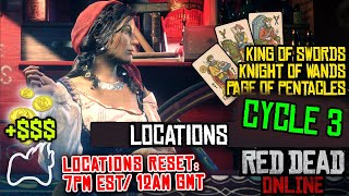 RED DEAD ONLINE Cycle 3 Locations King of Swords Knight of Wands amp Page of Pentacles  RDO [upl. by Fernandes]