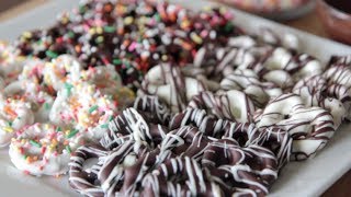 How to Make Chocolate Covered Pretzels  Tutorial [upl. by Nosretep]