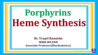 Porphyrins amp Heme Synthesis  hemoglobin Chemistry amp Metabolism  Biochemistry  NJOYBiochemistry [upl. by Paddie556]