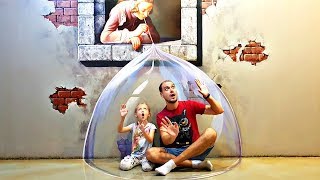 Nastya y papá having fun en el de 3D Art Museo en Bangkok [upl. by Aliahkim]