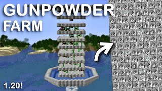 BEST GUNPOWDER FARM  Minecraft 120 java Tutorial How to [upl. by Ecarg372]