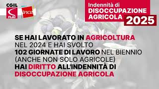 DISOCCUPAZIONE AGRICOLA 2025 VIENI IN CGIL RIMINI [upl. by Nylrahs]