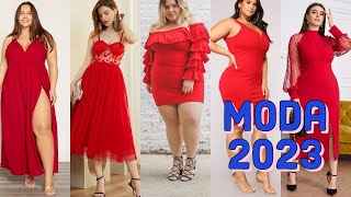 Vestidos de moda 20232024cómo combinar un vestido rojo con estilo ✅ looks y outfis con vestido rojo [upl. by Enimrac]