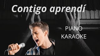 Karaoke con piano  Contigo aprendí Piano Karaoke [upl. by Downall]