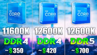 i511600K vs i512600K DDR4 vs i512600K DDR5 [upl. by Marigolde]