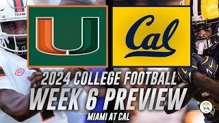 Miami vs Cal Preview and Predictions College Football Week 6 [upl. by Fredel120]