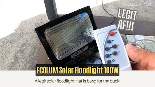 ECOLUM Solar Floodlight 100W [upl. by Jahncke336]