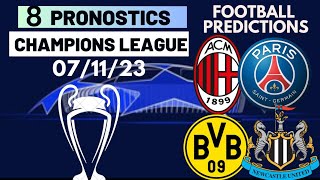 PRONOSTIC FOOT PRONOSTIC CHAMPIONS LEAGUE  Milan PSG Newcastle MANCHESTER City [upl. by Maurise119]