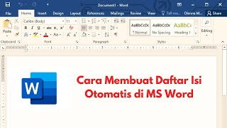 Cara Membuat Daftar Isi Otomatis di Aplikasi MS Word [upl. by Nanor]