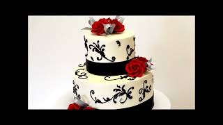 Wedding cake in Black and Red  Two Tier Wedding Cake [upl. by Sillsby884]