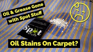 😂 Remove OilGrease Stains From Carpet Upholstery amp Everyday Fabrics with Spot Stuff [upl. by Soloma]