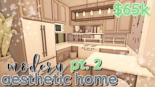 Aesthetic Bloxburg Modern House Build PART 2 [upl. by Nimrac136]