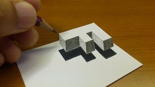 Very Easy How To Drawing 3D Floating Letter quotFquot  Anamorphic Illusion  3D Trick Art on paper [upl. by Idmann]