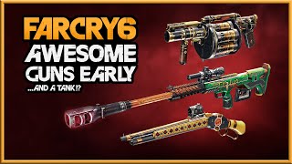 Far Cry 6  ADVANCED GUN GUIDE  Powerful Weapons Early [upl. by Ayerf702]