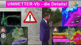 UNWETTERVb  die Details Starkregen amp Schnee Hochwasser amp Glätte Lawinen und Schneebruch  Trend [upl. by Duggan]