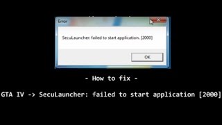 Fix GTA IV Seculauncher Failed to start application 2000 [upl. by Hgielsel176]