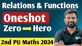 Relations and Functions Oneshot  All Important Questions with Answers  2nd PUC Mathematics 2024 [upl. by Pride]