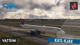 Microsoft Flight Simulator 2020  Atlanta KATL  KJAX Jacksonville  Fenix A321 Sharklets [upl. by Yecaj]