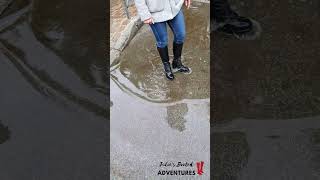 Julies booted adventures  First video in a shallow puddle [upl. by Wincer]