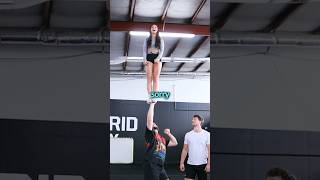 He needs better timing 😂 cheer stunt shorts [upl. by Yerffeg]