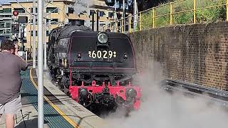 07072024  AD60 Class Locomotive 6029 quotThe Garrattquot leaving Gosford bound for Hawksbury River [upl. by Ashatan]