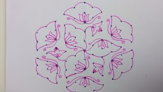 113 dots flower kolam kolamdesigns kolamdesigns [upl. by Emmanuel]