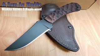 WINKLER KNIVES II BELT SCULPTED MAPLE WOOD HANDLE FIXED BLADE KNIFE WITH SHEATH 001 [upl. by Chas]