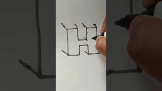 3d art H drawing drawing art shorts youtubeshorts youtube [upl. by Mount321]