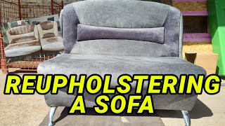 DIY Sofa Reupholstering StepbyStep Guide [upl. by Ayifa527]