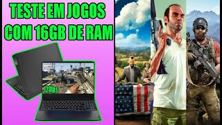 IdeaPad Gaming 3i  TESTE EM JOGOS com 16GB de Ram [upl. by Cavanaugh29]