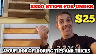 How To Install New Stair Treads And Risers For Under 25 Each [upl. by Ykcul]