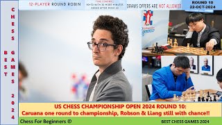 US CHAMPIONSHIP OPEN 2024 R 10Caruana one round to championship Robson amp Liang still with chance [upl. by Platas716]