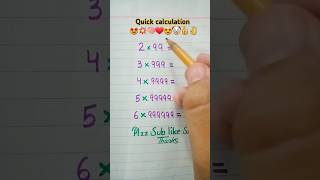 Quick calculation😍💥🧠❤ maths mathstricks multiplication multiply mathproblem shorts foryou [upl. by Shah]