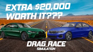 2022 M3 xDrive vs m340i xDrive  14 Mile Drag Race and Analysis [upl. by Anees]