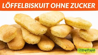 Löffelbiskuit ohne Zucker selber machen aus nur 4 Zutaten 👍 [upl. by Lovering941]