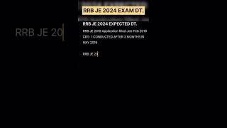 Rrb je 2024 Exam date Rrb je Exam expected date rrbjeexamdate rrbje2024 [upl. by Phillipe]