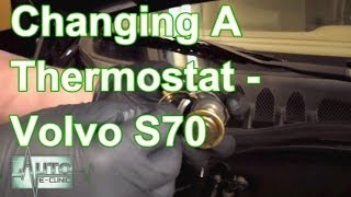 How to Replace a Thermostat  1998 Volvo S70 24 [upl. by Rhett]