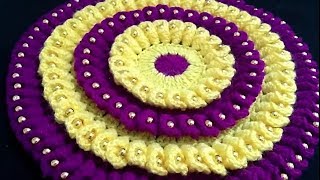 Crosia Thalpos ke Design  Thaliposh Pattern  Hindi  Crochet Pearl Doily [upl. by Gladine]