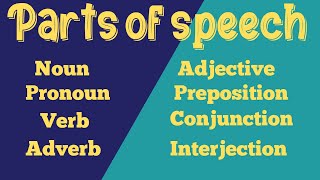 parts of speech parts of speech english grammar [upl. by Amjan]