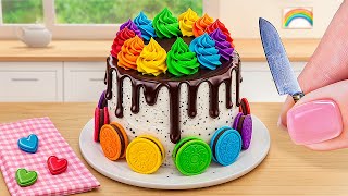 Chocolate Cake Recipe Using COLA FANTA SPRITE  Satisfying Rainbow Cake Decorating [upl. by Blandina]