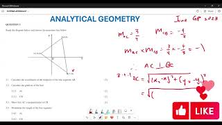 ANALYTICAL GEOMETRY GRADE 10  EXAM QUESTION  GP JUNE 2023 [upl. by Anhoj]