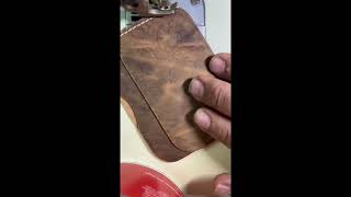 Leather cardholder in machine stitching leather sewing [upl. by Ziana]