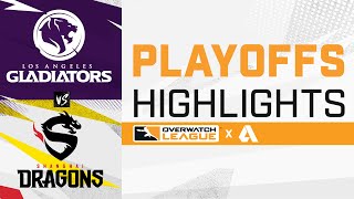 Los Angeles Gladiators VS Shanghai Dragons  Overwatch League 2021 Highlights  Playoffs Day 2 [upl. by Zorah]