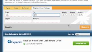 Expedia Coupon Codes 2013  How To Use Expedia Travel Coupons amp Coupon Codes [upl. by Nerval]