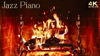 Relaxing Fireplace Jazz Piano Music 🔥 Instrumental Jazz Music Fireplace Ambience [upl. by Ymer807]